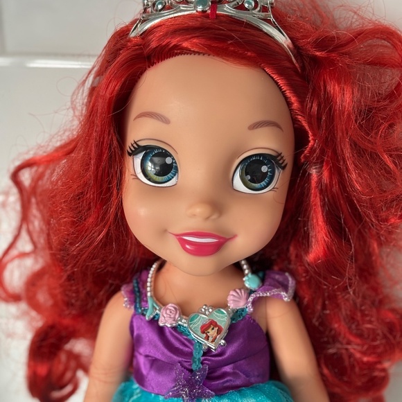 My First Disney PRINCESS ARIEL Toddler Toy Doll 14" Tiara Necklace Shoes Dress - Picture 3 of 12